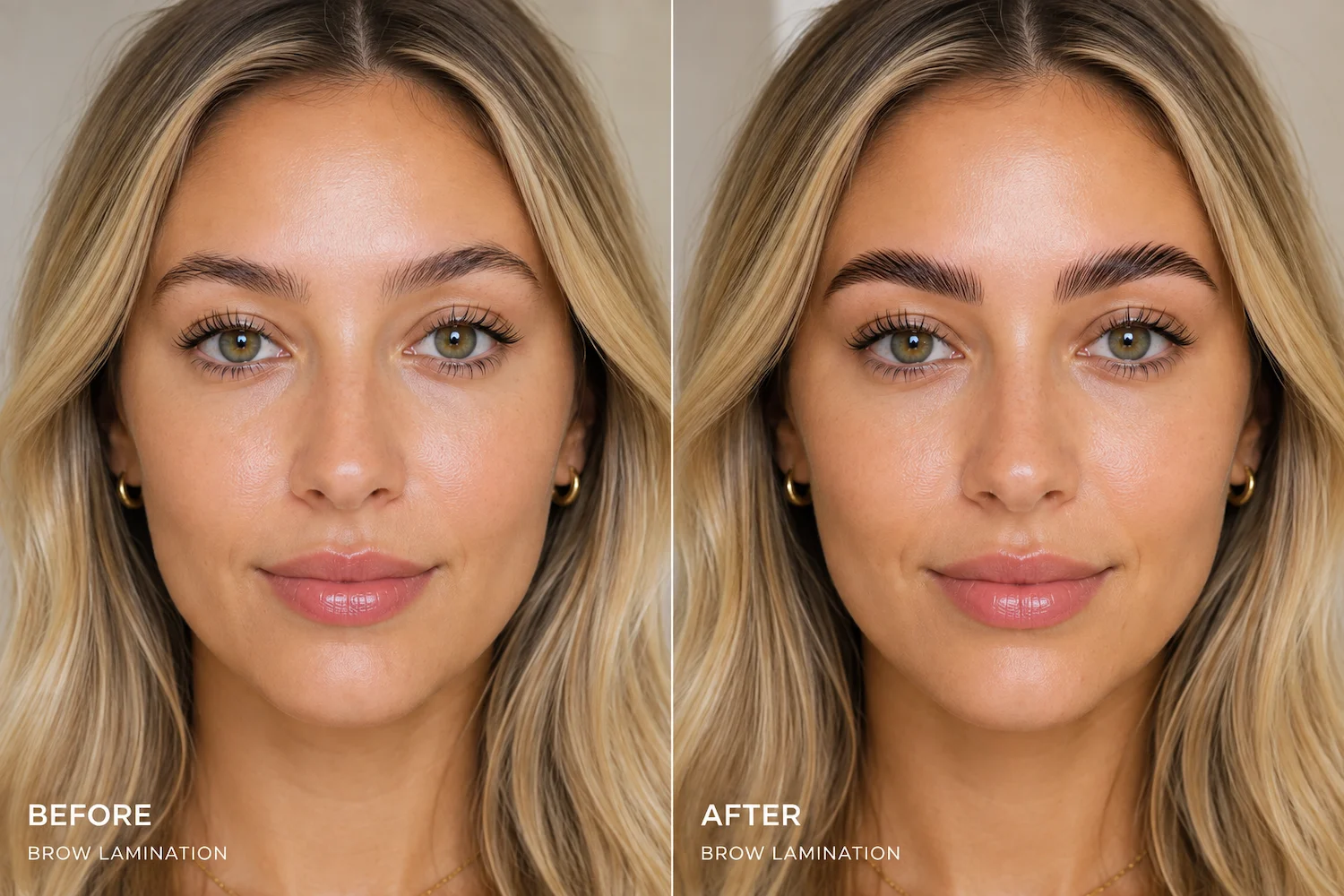 Brow Lamination Before & After 1 Brow Lamination Before After 1 - Best ladies salon in Dubai and Abu Dhabi