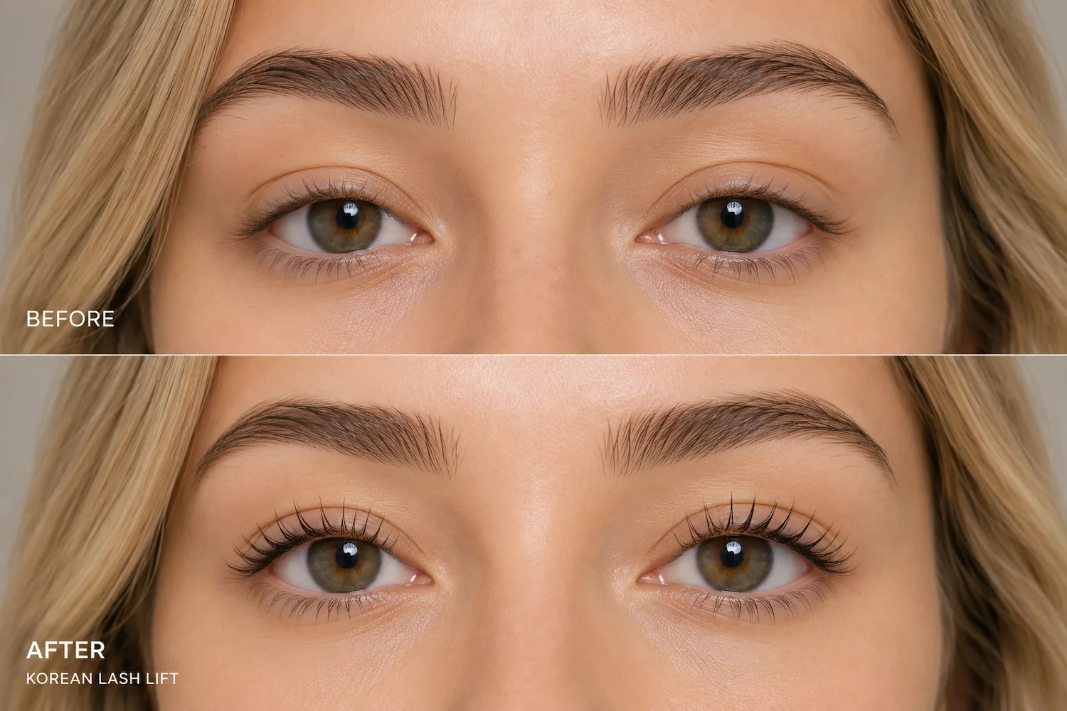 Korean Lash Lift Before After 1 - Best ladies salon in Dubai and Abu Dhabi