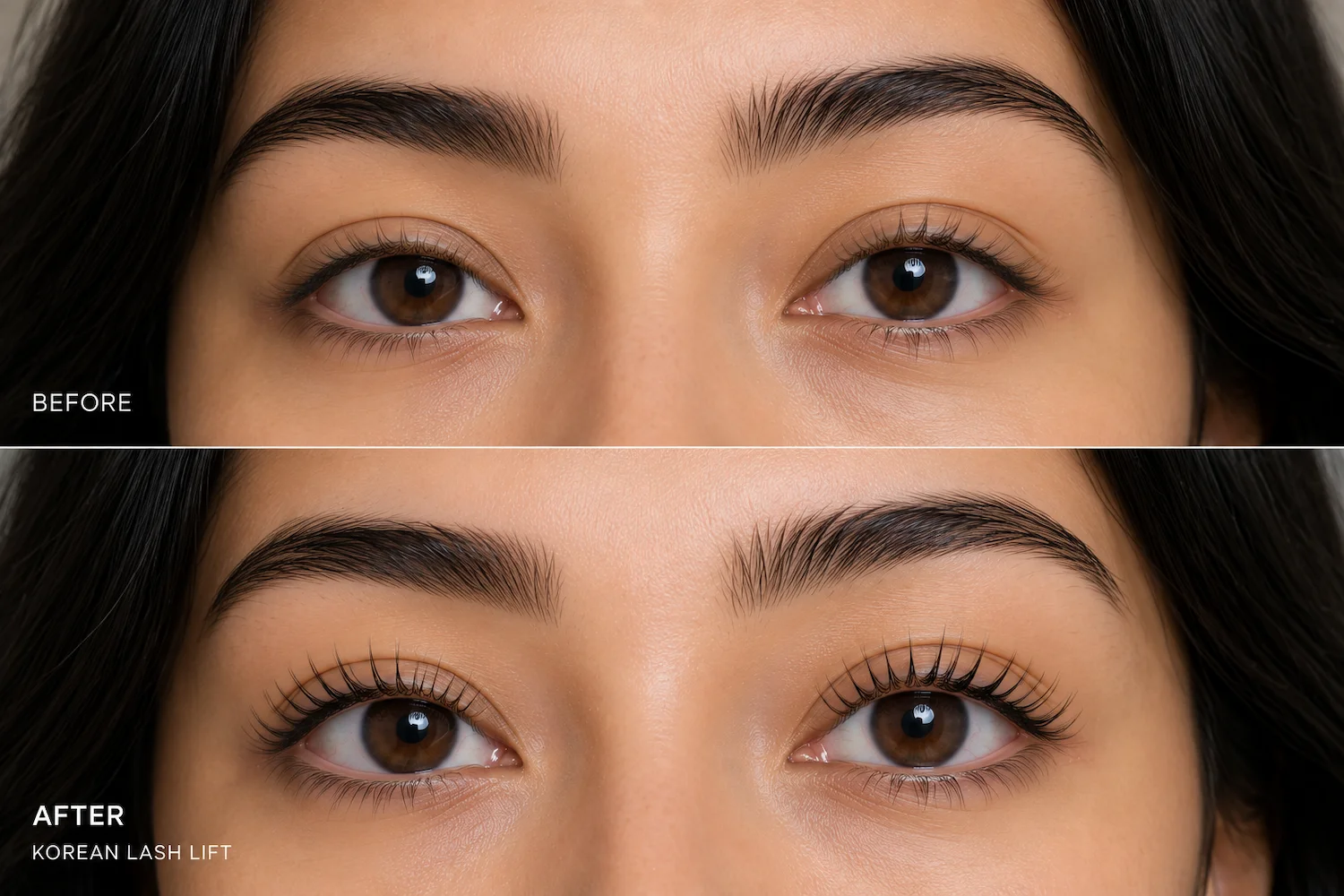 Korean Lash Lift Before After 2 - Best ladies salon in Dubai and Abu Dhabi